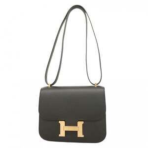 Hermes Constance 3 Mini Shoulder Bag, Veau Epsom Leather, Black/Pink, A Stamp...